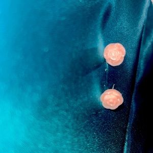 Pink flower earrings
